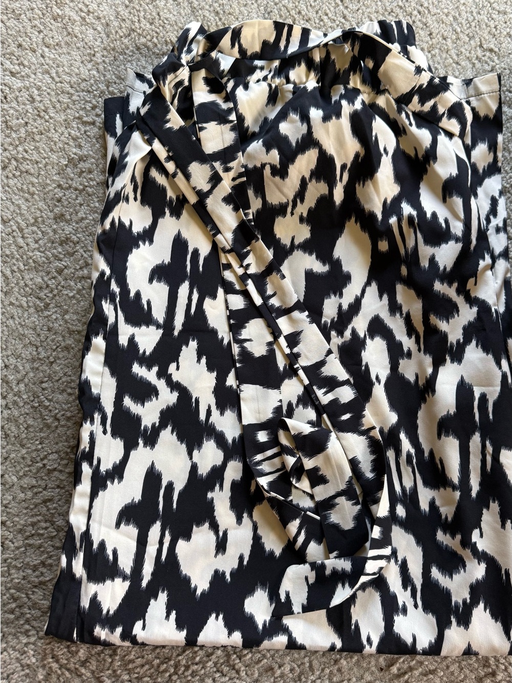 Black and Cream Animal Print Pant
